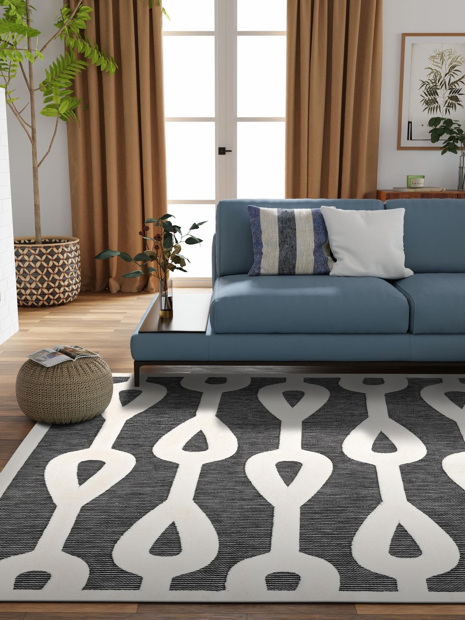 Gray 10' x 10' Prismatic Square Area Rug Modern Geometric Unique Design Carpet for Contemporary Interior Home Decorating for Sale at Rug Engine