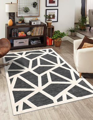 Gray 10' x 13' 1 Prismatic Rectangle Area Rug Modern Geometric Unique Design Carpet for Contemporary Interior Home Decorating for Sale at Rug Engine
