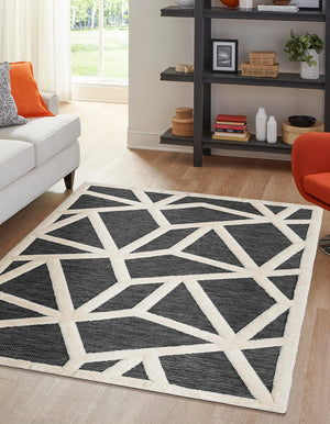 Gray 6' 1 x 9' Prismatic Rectangle Area Rug Modern Geometric Unique Design Carpet for Contemporary Interior Home Decorating for Sale at Rug Engine