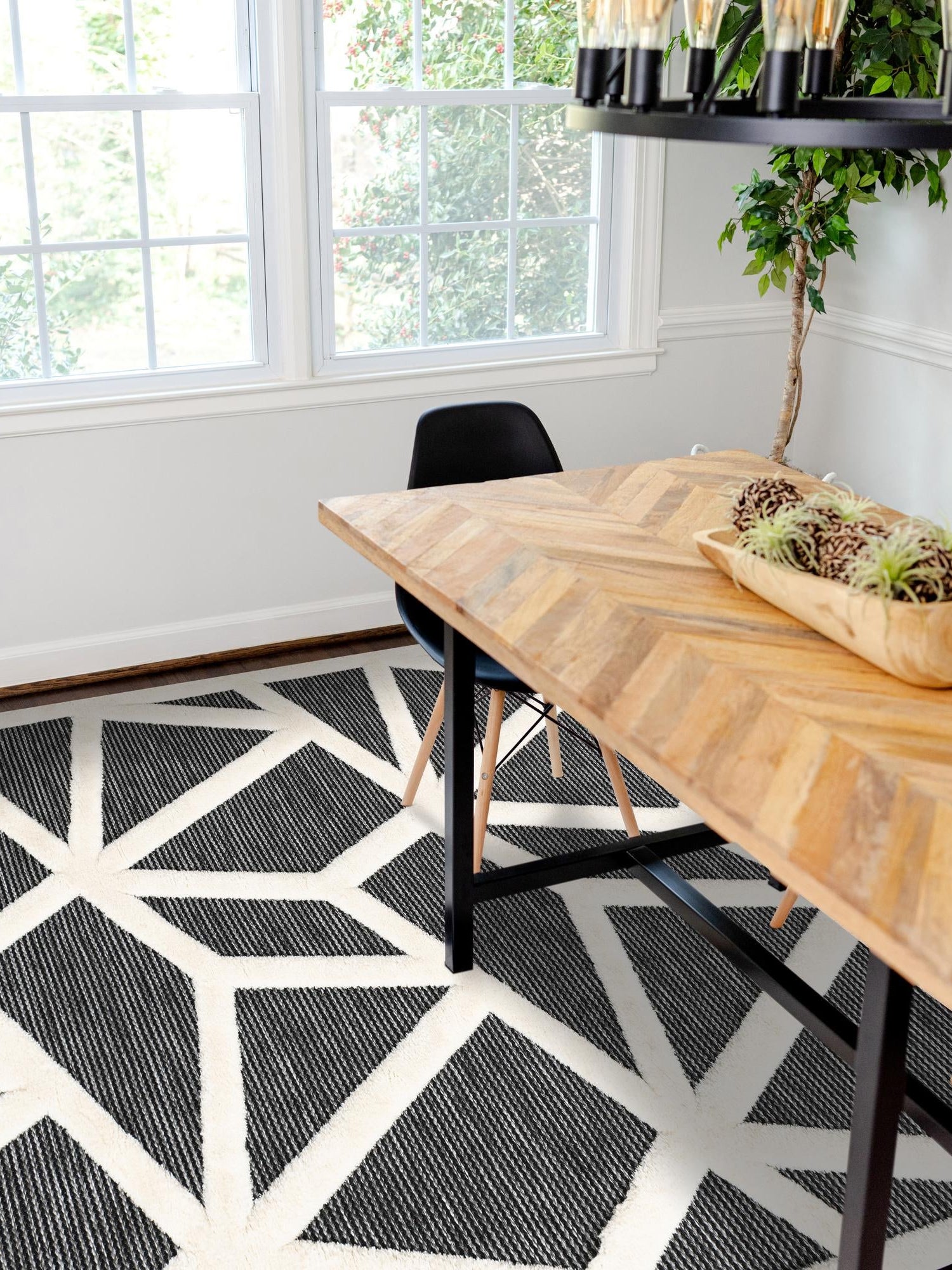 Gray 4' 1 x 6' 1 Prismatic Rectangle Area Rug Modern Geometric Unique Design Carpet for Contemporary Interior Home Decorating for Sale at Rug Engine
