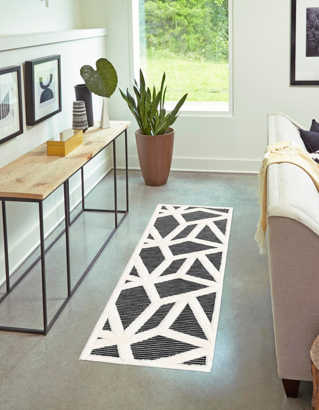Gray 2' 7 x 12' Prismatic Runner Area Rug Modern Geometric Unique Design Carpet for Contemporary Interior Home Decorating for Sale at Rug Engine