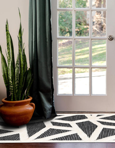 Gray 2' 7 x 8' Prismatic Runner Area Rug Modern Geometric Unique Design Carpet for Contemporary Interior Home Decorating for Sale at Rug Engine