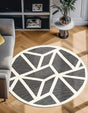 Gray 3' 1 x 3' 1 Prismatic Round Area Rug Modern Geometric Unique Design Carpet for Contemporary Interior Home Decorating for Sale at Rug Engine