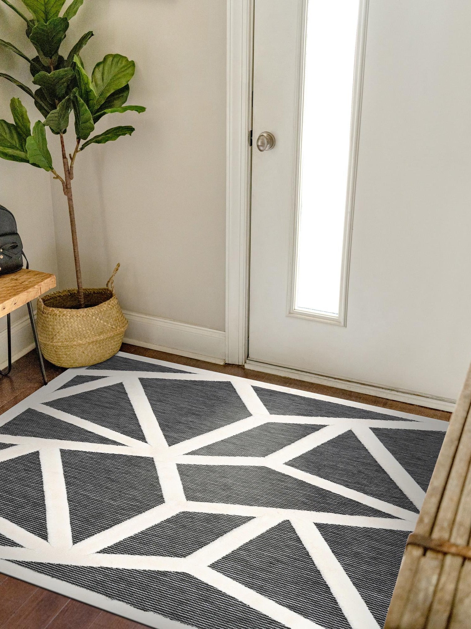 Gray 7' 10 x 7' 10 Prismatic Square Area Rug Modern Geometric Unique Design Carpet for Contemporary Interior Home Decorating for Sale at Rug Engine