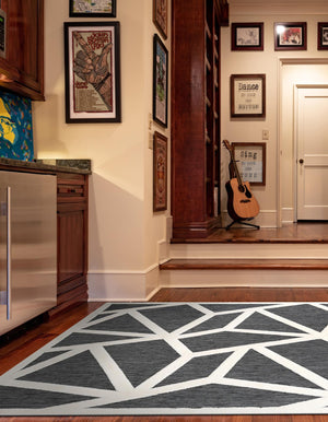 Gray 7' 10 x 7' 10 Prismatic Square Area Rug Modern Geometric Unique Design Carpet for Contemporary Interior Home Decorating for Sale at Rug Engine
