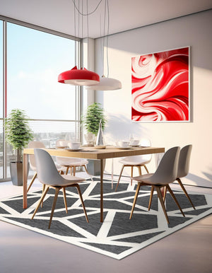 Gray 7' 10 x 7' 10 Prismatic Square Area Rug Modern Geometric Unique Design Carpet for Contemporary Interior Home Decorating for Sale at Rug Engine