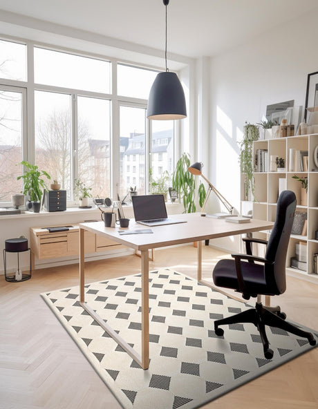 Black and White 2' x 3' 1 Prismatic Rectangle Area Rug Modern Geometric Unique Design Carpet for Contemporary Interior Home Decorating for Sale at Rug Engine