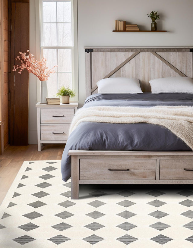 Black and White 5' 3 x 8' Prismatic Rectangle Area Rug Modern Geometric Unique Design Carpet for Contemporary Interior Home Decorating for Sale at Rug Engine