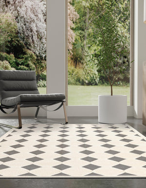 Black and White 6' 1 x 9' Prismatic Rectangle Area Rug Modern Geometric Unique Design Carpet for Contemporary Interior Home Decorating for Sale at Rug Engine