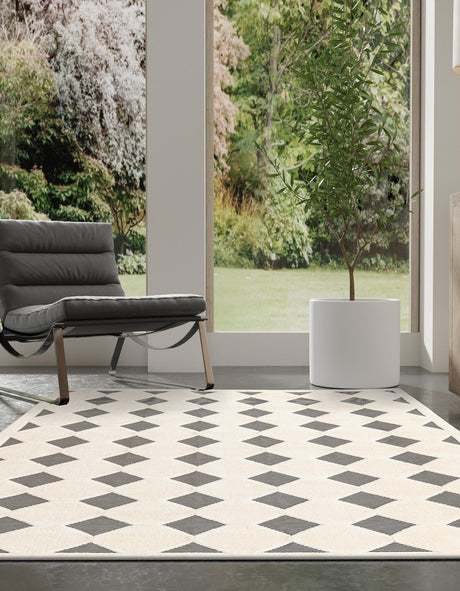 Black and White 9' x 12' Prismatic Rectangle Area Rug Modern Geometric Unique Design Carpet for Contemporary Interior Home Decorating for Sale at Rug Engine