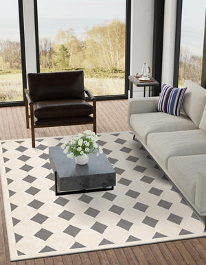 Black and White 6' 1 x 9' Prismatic Rectangle Area Rug Modern Geometric Unique Design Carpet for Contemporary Interior Home Decorating for Sale at Rug Engine