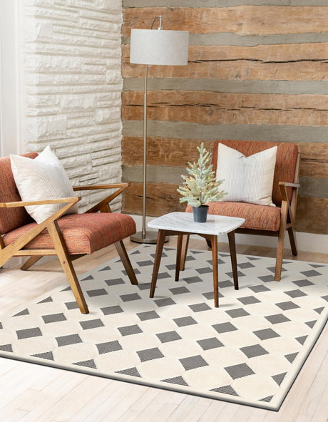 Black and White 5' 3 x 8' Prismatic Rectangle Area Rug Modern Geometric Unique Design Carpet for Contemporary Interior Home Decorating for Sale at Rug Engine