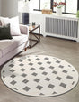 Black and White 3' 1 x 3' 1 Prismatic Round Area Rug Modern Geometric Unique Design Carpet for Contemporary Interior Home Decorating for Sale at Rug Engine
