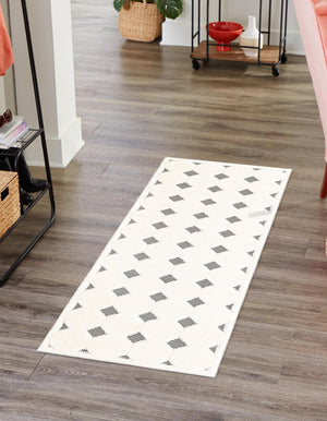 Black and White 2' 7 x 10' Prismatic Runner Area Rug Modern Geometric Unique Design Carpet for Contemporary Interior Home Decorating for Sale at Rug Engine