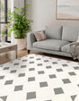 Black and White 7' 10 x 7' 10 Prismatic Square Area Rug Modern Geometric Unique Design Carpet for Contemporary Interior Home Decorating for Sale at Rug Engine