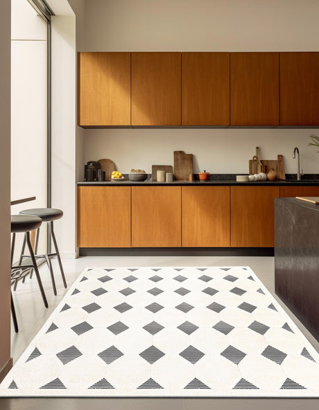Black and White 10' x 10' Prismatic Square Area Rug Modern Geometric Unique Design Carpet for Contemporary Interior Home Decorating for Sale at Rug Engine