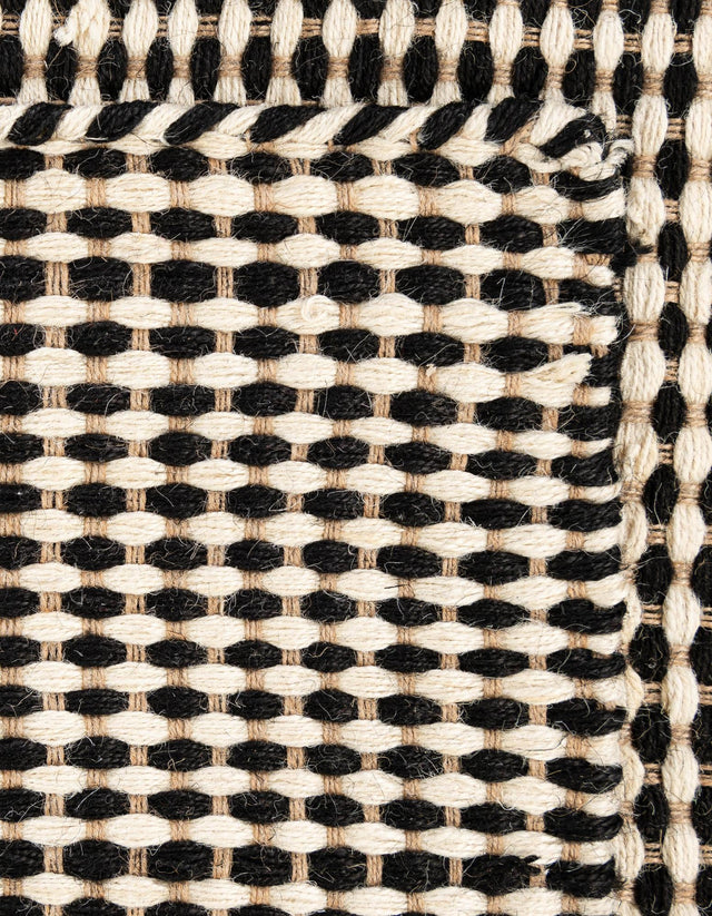 Black and White 2' x 3' 1 Laurel Handwoven Jute Rectangle Area Rug Braided Jute With Cotton Rustic All Natural Carpet for Home Indoor Interior Design for Sale at Rug Engine