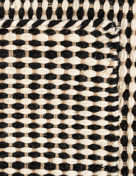 Black and White 6' 1 x 9' Laurel Handwoven Jute Rectangle Area Rug Braided Jute With Cotton Rustic All Natural Carpet for Home Indoor Interior Design for Sale at Rug Engine