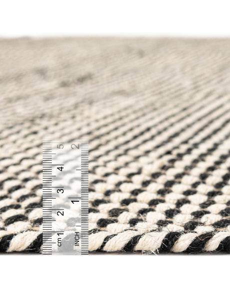 Black and White 2' x 4' 1 Laurel Handwoven Jute Runner Area Rug Braided Jute With Cotton Rustic All Natural Carpet for Home Indoor Interior Design for Sale at Rug Engine