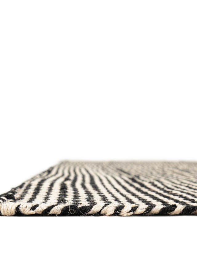 Black and White 2' x 5' 1 Laurel Handwoven Jute Runner Area Rug Braided Jute With Cotton Rustic All Natural Carpet for Home Indoor Interior Design for Sale at Rug Engine