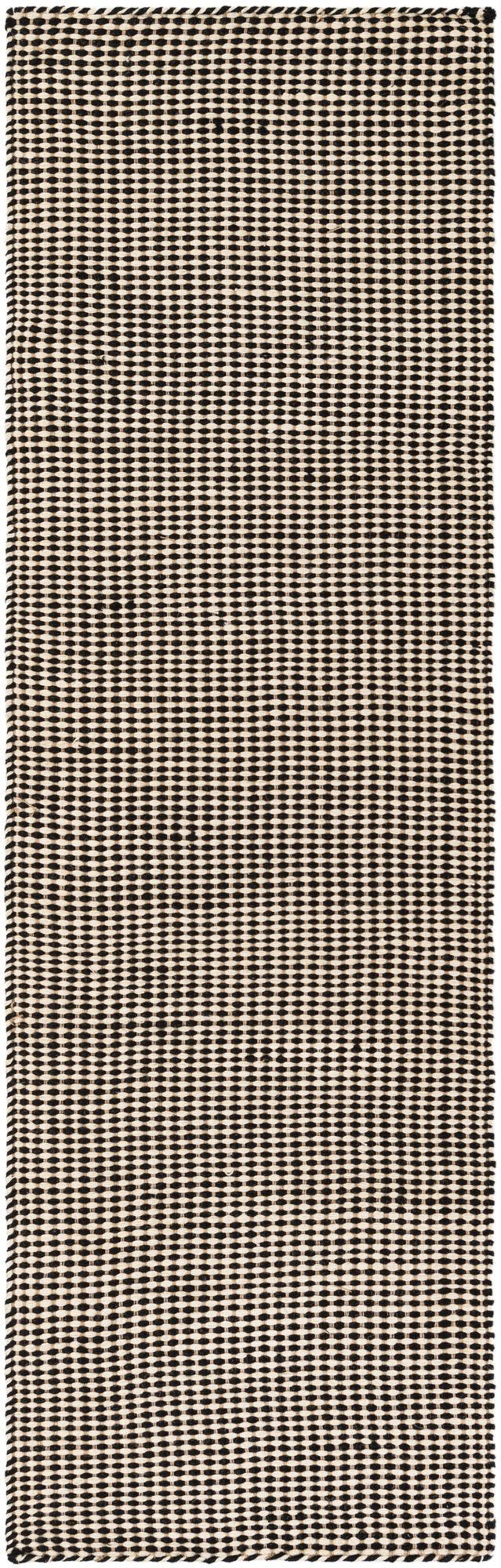 Black and White 2' 7 x 8' Laurel Handwoven Jute Runner Area Rug Braided Jute With Cotton Rustic All Natural Carpet for Home Indoor Interior Design for Sale at Rug Engine