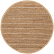 Natural 3' 1 x 3' 1 Laurel Handwoven Jute Round Area Rug Braided Jute With Cotton Rustic All Natural Carpet for Home Indoor Interior Design for Sale at Rug Engine
