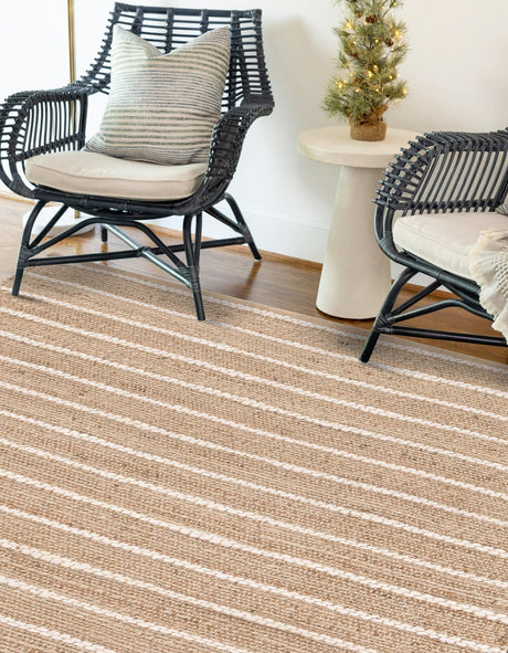 Natural 10' x 14' 1 Laurel Handwoven Jute Rectangle Area Rug Braided Jute With Cotton Rustic All Natural Carpet for Home Indoor Interior Design for Sale at Rug Engine