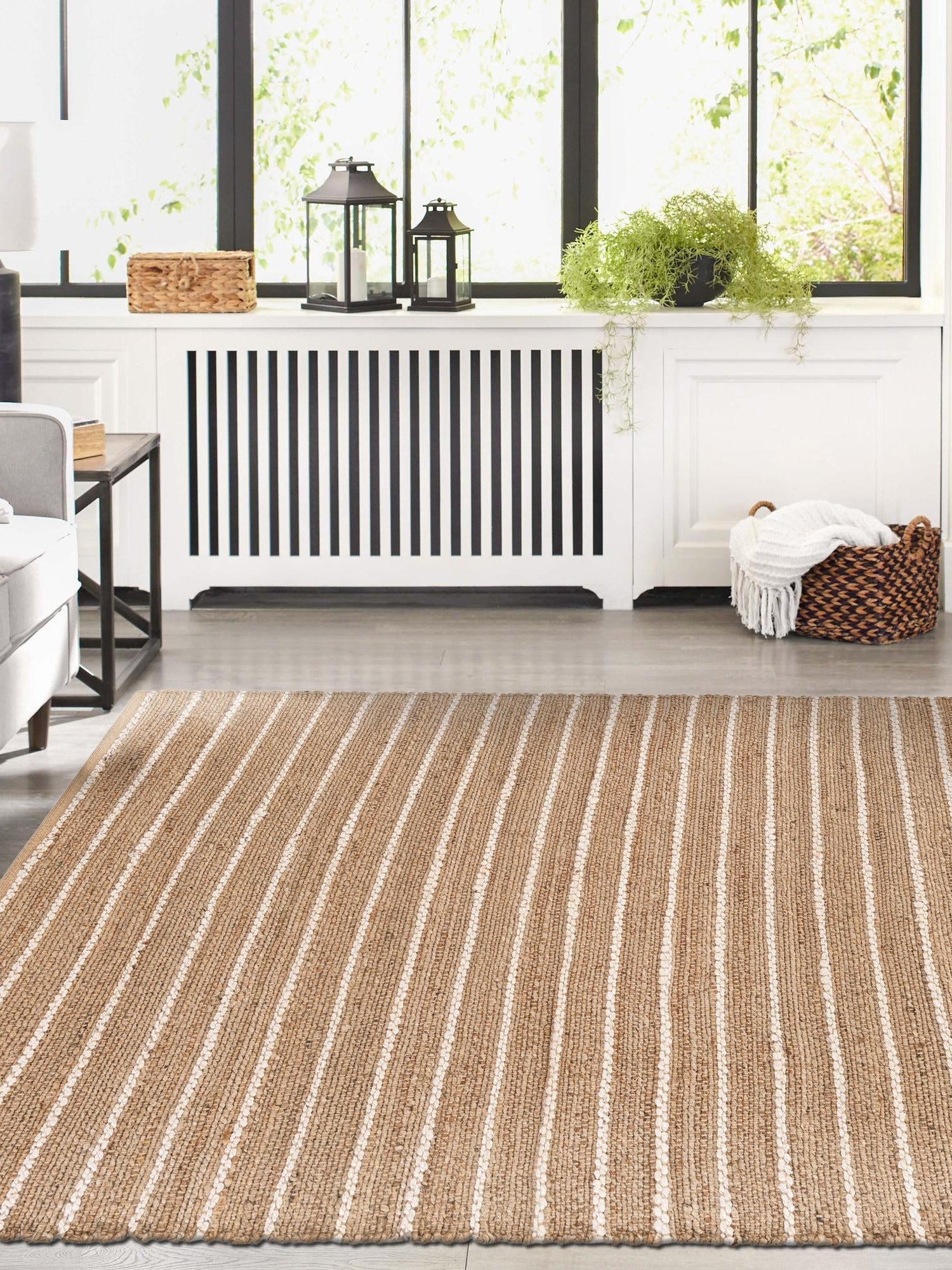 Natural 2' x 3' 1 Laurel Handwoven Jute Rectangle Area Rug Braided Jute With Cotton Rustic All Natural Carpet for Home Indoor Interior Design for Sale at Rug Engine