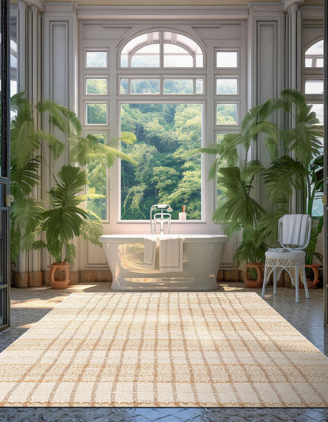 Ivory 5' 1 x 8' Laurel Handwoven Jute Rectangle Area Rug Braided Jute With Cotton Rustic All Natural Carpet for Home Indoor Interior Design for Sale at Rug Engine