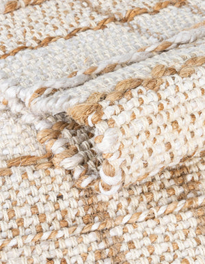 Ivory 2' x 3' 1 Laurel Handwoven Jute Rectangle Area Rug Braided Jute With Cotton Rustic All Natural Carpet for Home Indoor Interior Design for Sale at Rug Engine
