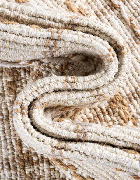 Ivory 2' x 3' 1 Laurel Handwoven Jute Rectangle Area Rug Braided Jute With Cotton Rustic All Natural Carpet for Home Indoor Interior Design for Sale at Rug Engine