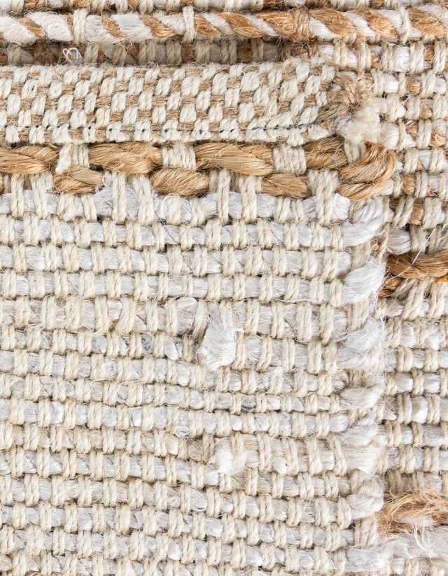 Ivory 2' 7 x 12' Laurel Handwoven Jute Runner Area Rug Braided Jute With Cotton Rustic All Natural Carpet for Home Indoor Interior Design for Sale at Rug Engine