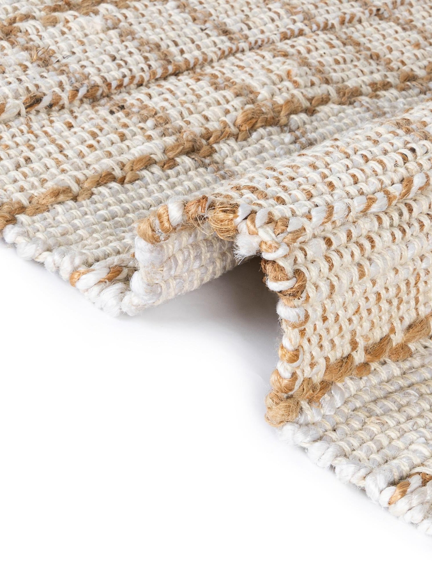 Ivory 2' x 4' 1 Laurel Handwoven Jute Runner Area Rug Braided Jute With Cotton Rustic All Natural Carpet for Home Indoor Interior Design for Sale at Rug Engine