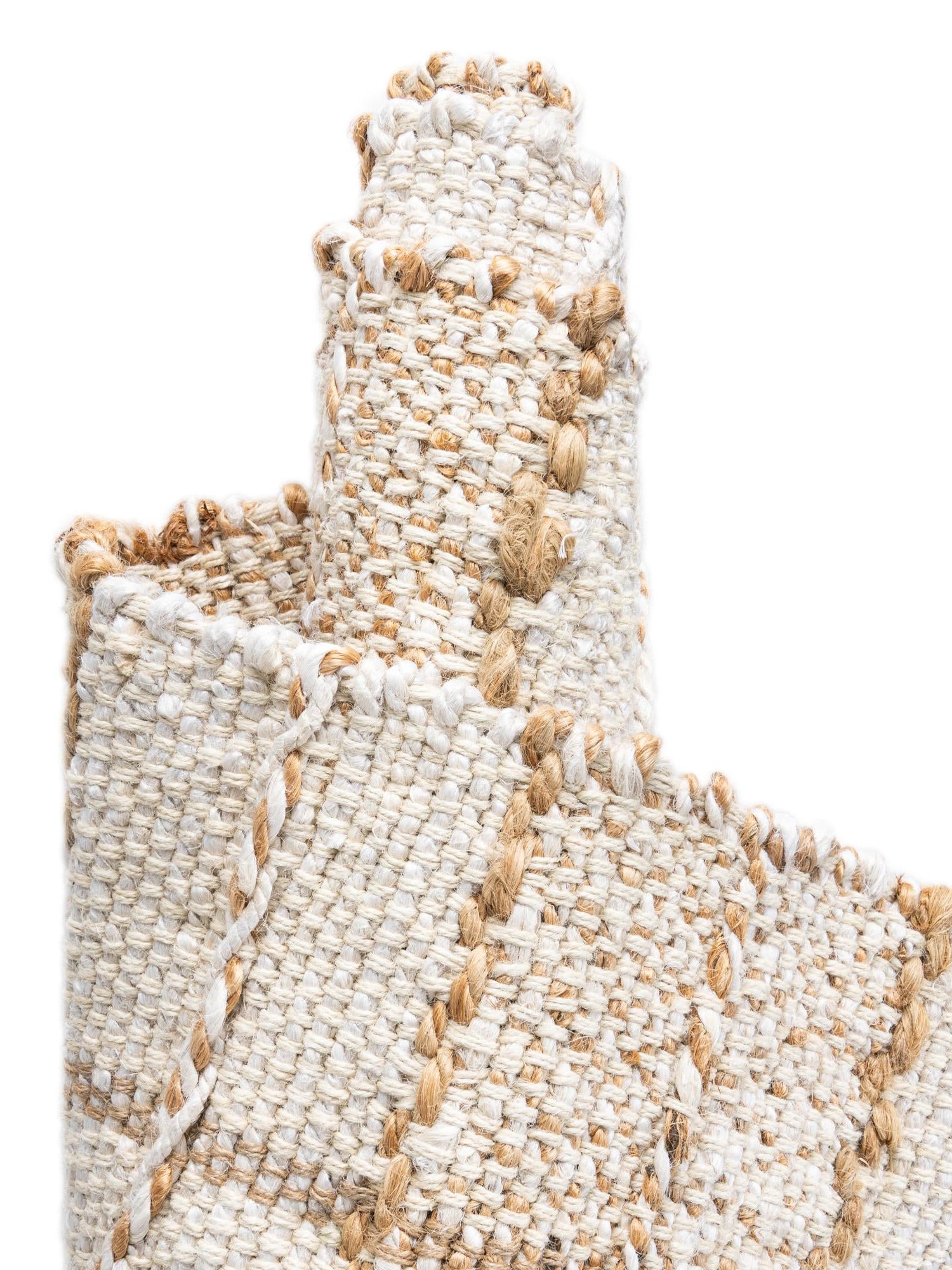 Ivory 2' 7 x 12' Laurel Handwoven Jute Runner Area Rug Braided Jute With Cotton Rustic All Natural Carpet for Home Indoor Interior Design for Sale at Rug Engine