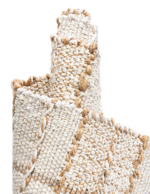 Ivory 2' 7 x 12' Laurel Handwoven Jute Runner Area Rug Braided Jute With Cotton Rustic All Natural Carpet for Home Indoor Interior Design for Sale at Rug Engine