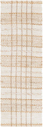 Ivory 2' x 6' 1 Laurel Handwoven Jute Runner Area Rug Braided Jute With Cotton Rustic All Natural Carpet for Home Indoor Interior Design for Sale at Rug Engine