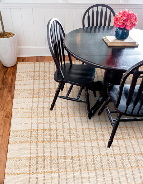 Ivory 10' x 10' Laurel Handwoven Jute Square Area Rug Braided Jute With Cotton Rustic All Natural Carpet for Home Indoor Interior Design for Sale at Rug Engine