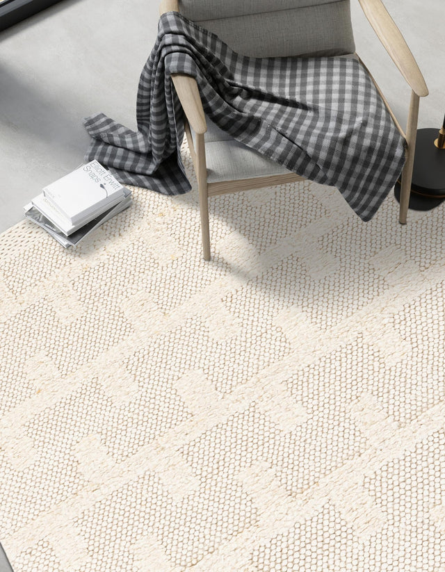 Ivory 4' 1 x 6' 1 Lana New Zealand Wool Rectangle Area Rug All Natural Premium Wool Hand Woven Carpet for Luxury Interior Home Design for Sale at Rug Engine