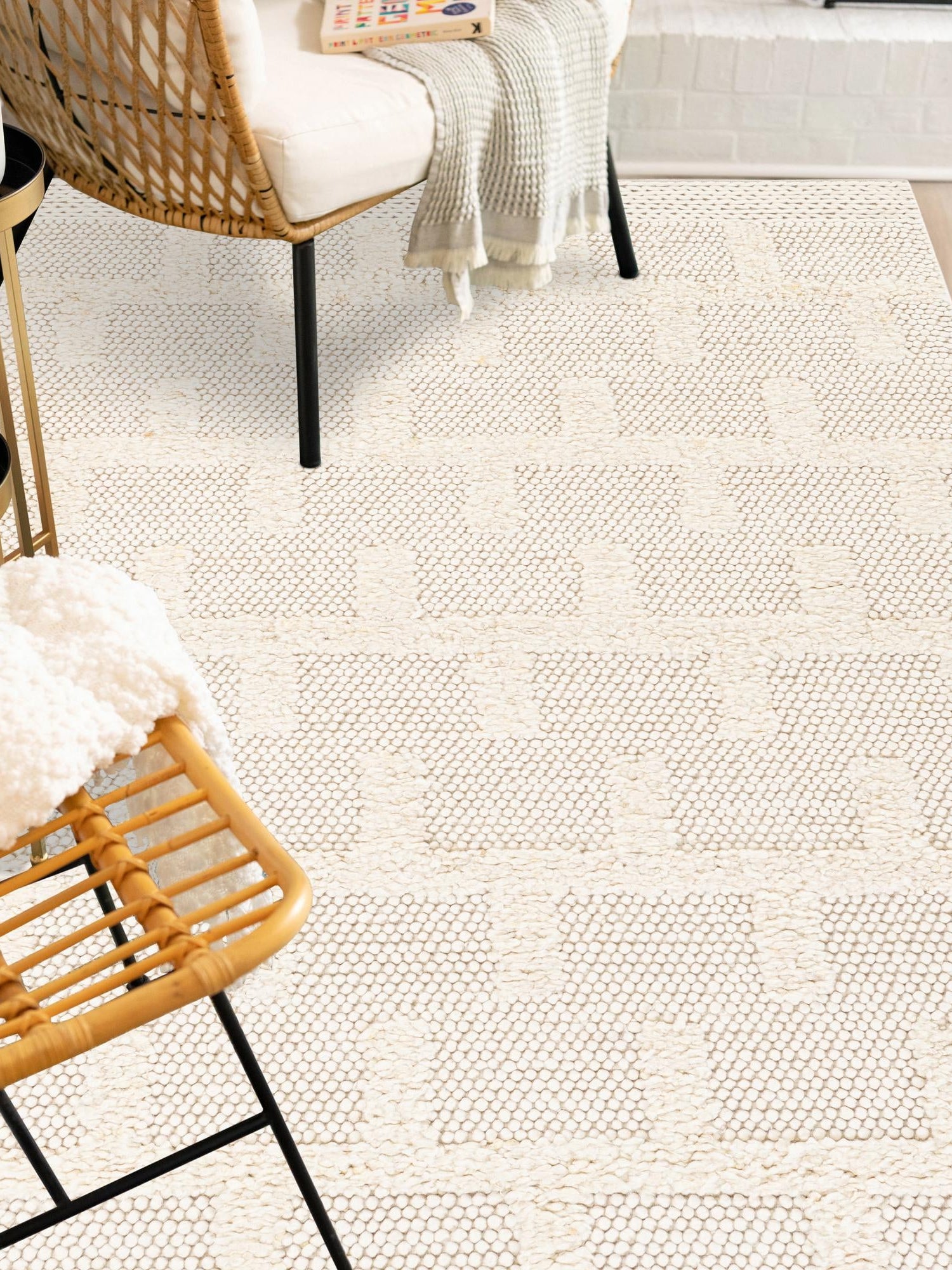 Ivory 7' 10 x 10' Lana New Zealand Wool Rectangle Area Rug All Natural Premium Wool Hand Woven Carpet for Luxury Interior Home Design for Sale at Rug Engine
