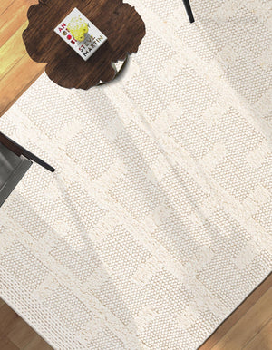 Ivory 7' 10 x 10' Lana New Zealand Wool Rectangle Area Rug All Natural Premium Wool Hand Woven Carpet for Luxury Interior Home Design for Sale at Rug Engine