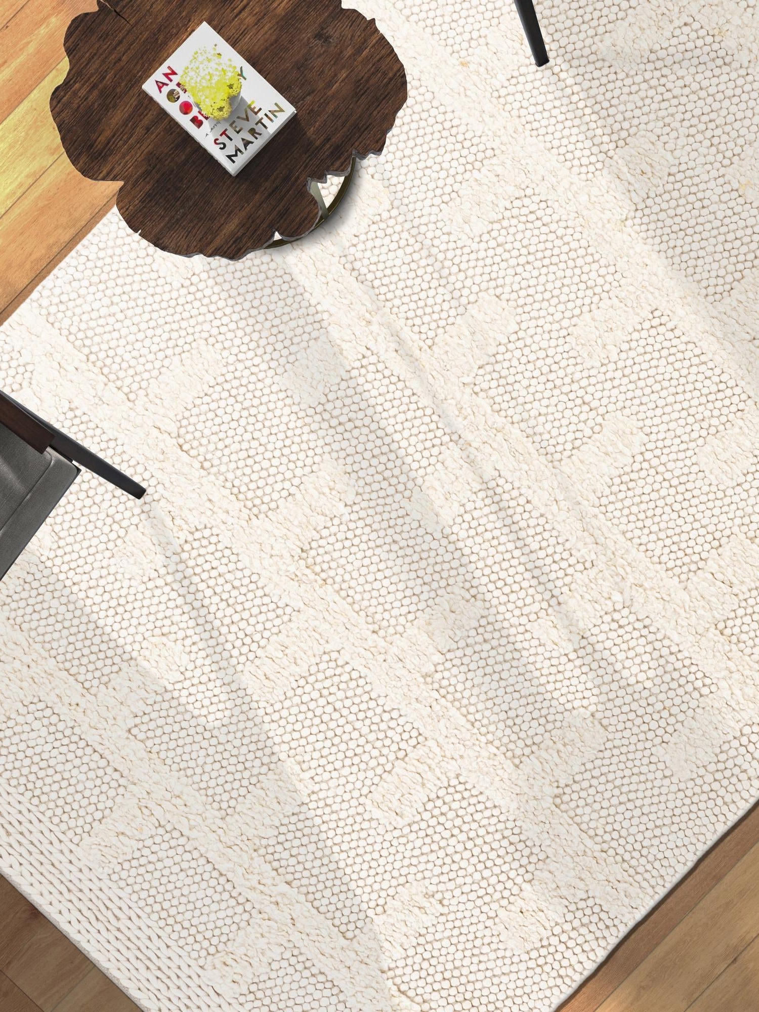 Ivory 9' x 12' Lana New Zealand Wool Rectangle Area Rug All Natural Premium Wool Hand Woven Carpet for Luxury Interior Home Design for Sale at Rug Engine