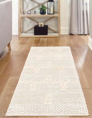 Ivory 2' x 6' 1 Lana New Zealand Wool Runner Area Rug All Natural Premium Wool Hand Woven Carpet for Luxury Interior Home Design for Sale at Rug Engine