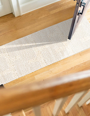 Ivory 2' x 5' 1 Lana New Zealand Wool Runner Rug