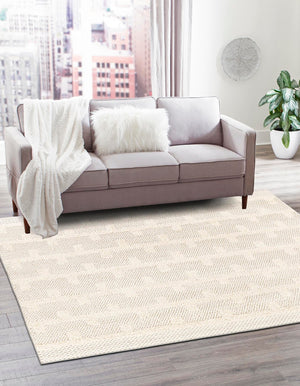 Ivory 10' x 10' Lana New Zealand Wool Square Area Rug All Natural Premium Wool Hand Woven Carpet for Luxury Interior Home Design for Sale at Rug Engine