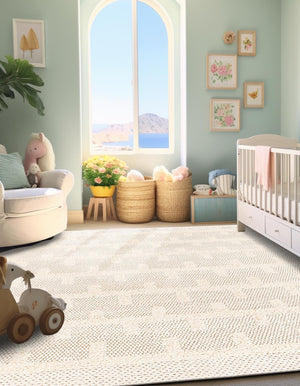 Ivory 7' 10 x 7' 10 Lana New Zealand Wool Square Area Rug All Natural Premium Wool Hand Woven Carpet for Luxury Interior Home Design for Sale at Rug Engine