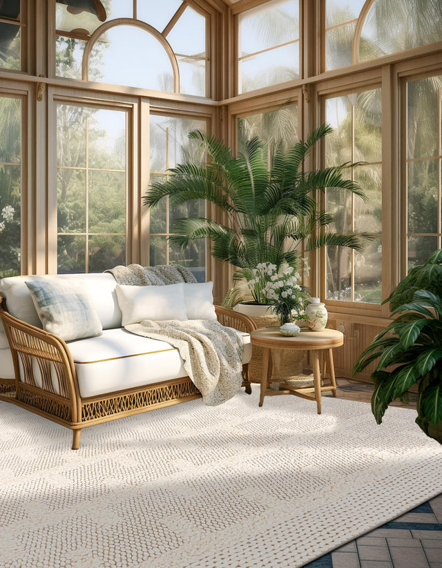 Ivory 7' 10 x 7' 10 Lana New Zealand Wool Square Area Rug All Natural Premium Wool Hand Woven Carpet for Luxury Interior Home Design for Sale at Rug Engine