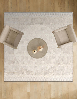 Ivory 7' 10 x 7' 10 Lana New Zealand Wool Square Area Rug All Natural Premium Wool Hand Woven Carpet for Luxury Interior Home Design for Sale at Rug Engine