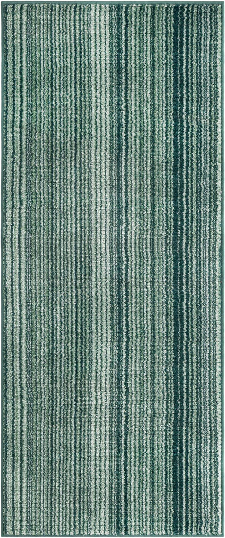Green 2' 2 x 5' 1 Gemstone Runner Area Rug Polypropylene Contemporary Carpet Easy Clean Stain Resistant for Home Design Decorating for Sale at Rug Engine
