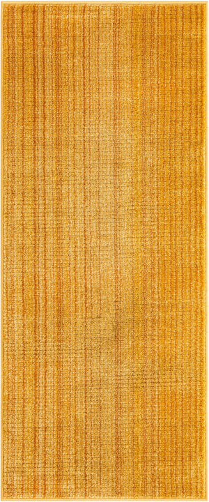 Yellow 2' 2 x 5' 1 Gemstone Runner Area Rug Polypropylene Contemporary Carpet Easy Clean Stain Resistant for Home Design Decorating for Sale at Rug Engine