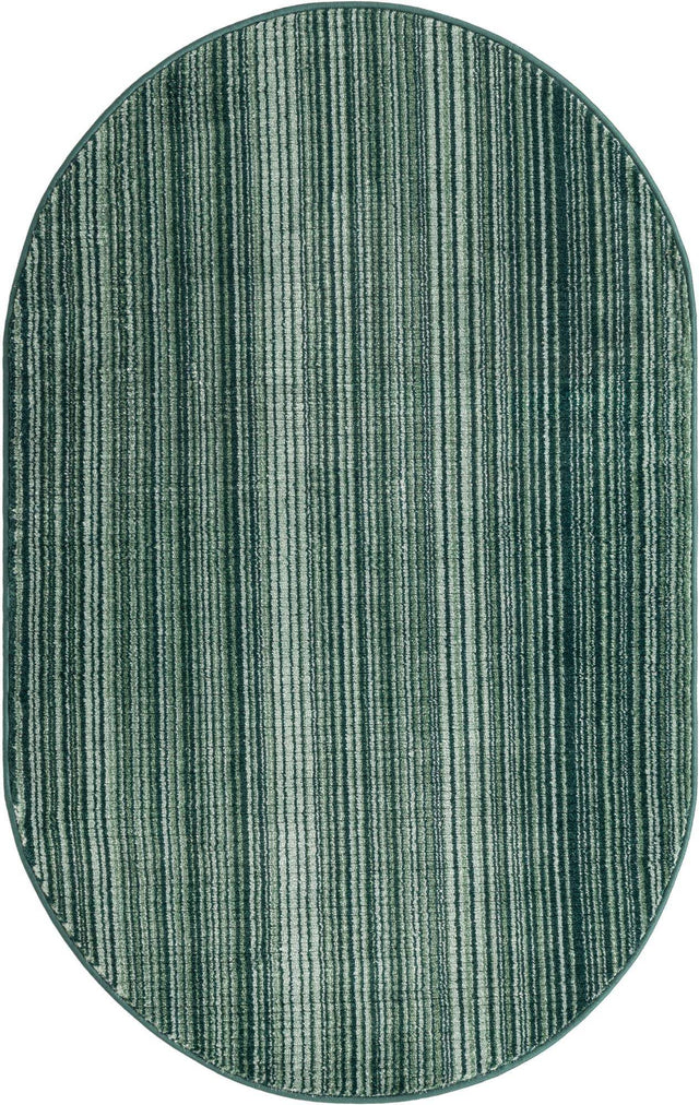 Green 3' 3 x 5' 3 Gemstone Oval Area Rug Polypropylene Contemporary Carpet Easy Clean Stain Resistant for Home Design Decorating for Sale at Rug Engine